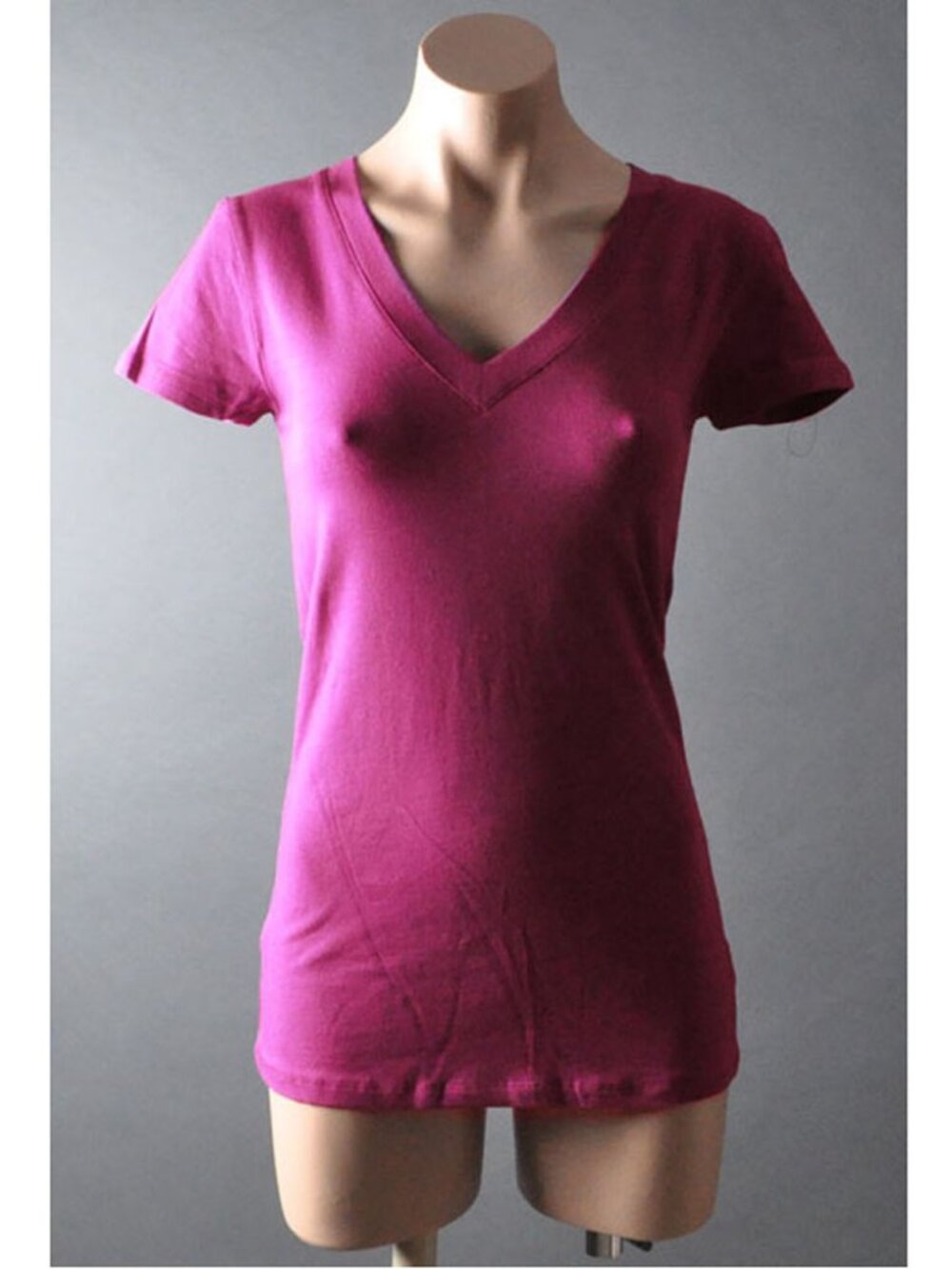 Plum Purple Comfy Casual V-Neck Short Sleeve Summer Basic Sport T-Shirt Tee Top